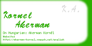 kornel akerman business card