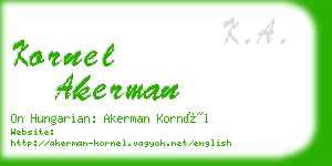 kornel akerman business card